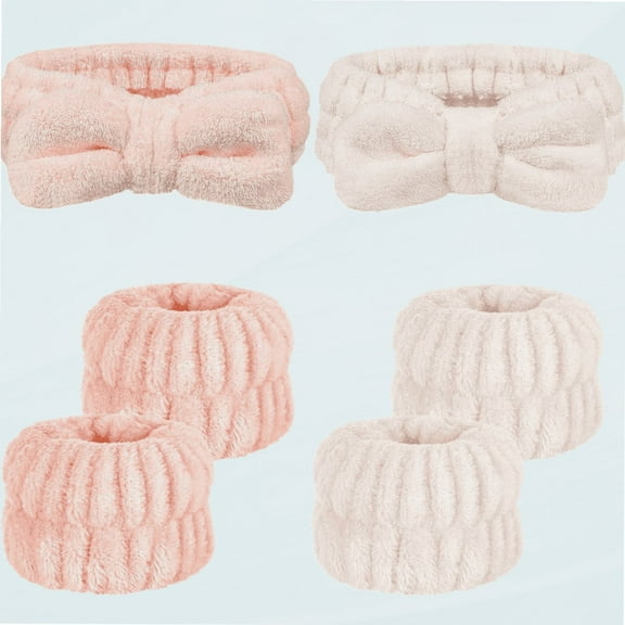 6 Pcs Spa Headband Face Wash Wristband and Headband Set, Microfiber Head Band Skincare Headbands Makeup Headband and Wristband Set for Washing Face, Facial Wrist Towel Washbands for Women Girls