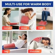 Electric Heated Foot Warmer, Foot Heating Pad, Under Desk Feet Warmer with 9 Temperature & 4 Timer Setting, LCD Display, Machine Washable, Fast Heating, 16 * 16in, Gray