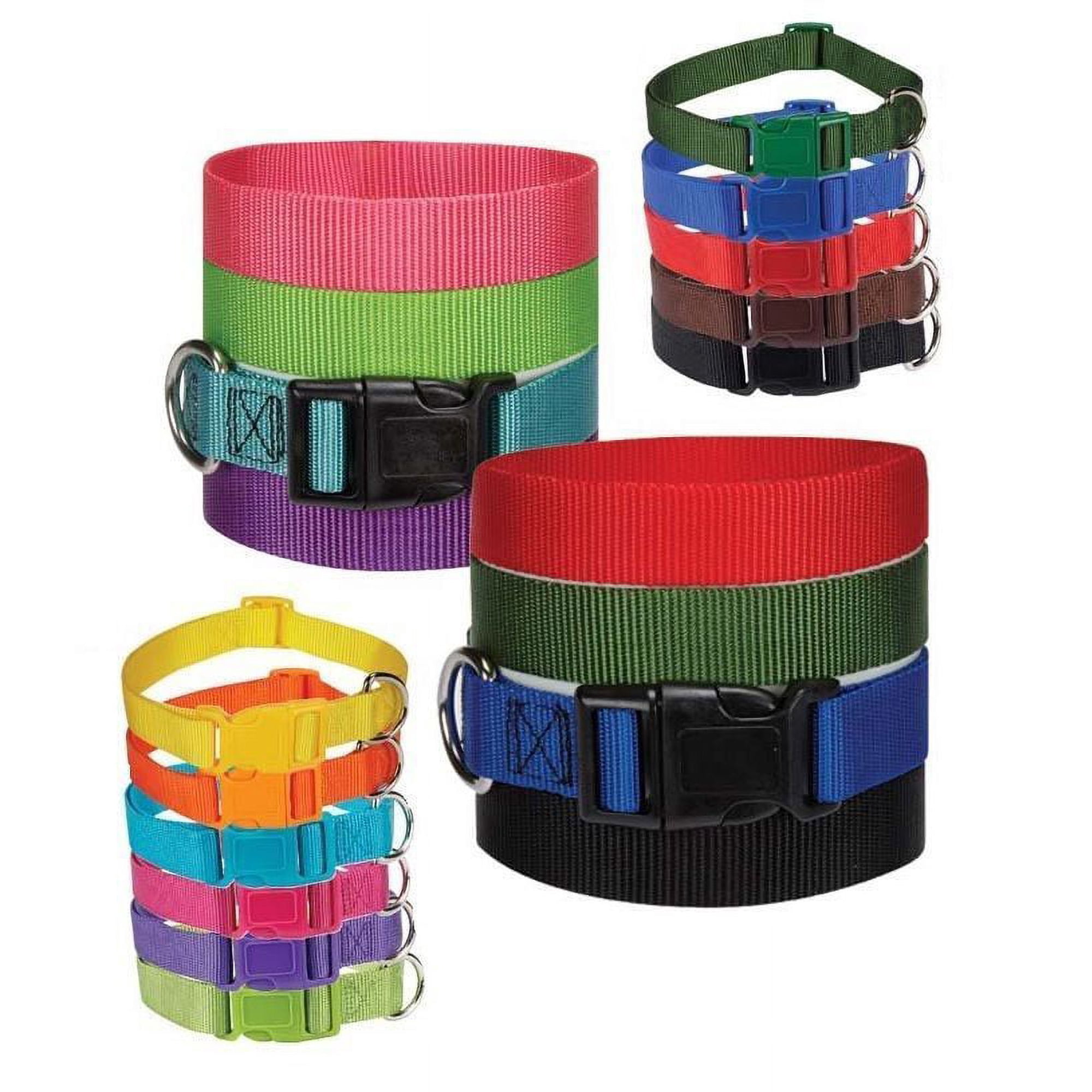 DOG COLLAR BULK PACKS Nylon Litter Band Puppy Rescue Shelter Pick Size & Amount (Large - 18 to 26 Inch,100 Collars)