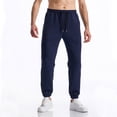 thumbnail image 2 of Timoontee Men's Trendy Sweatpants Regular Fit Elastic Waist Jogger Pants Casual Drawstring Lightweight Breathable Solid Pocket Trousers Navy XXXL, 2 of 6