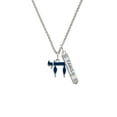 thumbnail image 2 of Delight Jewelry Silvertone Enamel Blue Chai Silvertone Family Bar Charm Necklace, 23", 2 of 4