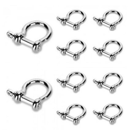 10x Stainless Steel Shackles for Paracord Bracelets O-type Buckles