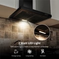 thumbnail image 3 of FIREGAS 24-Inch Black Wall Mounted Range Hood, 450m³/h Suction Power, Stylish Design with Two Smoke Evacuation Modes, 3-Speed Push Button Control,Convertible Ducted/Ductless, 3 of 9