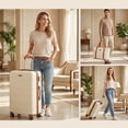 thumbnail image 4 of Hardside Luggage Sets 6 Piece, Hardshell Suitcase with TSA Lock Spinner Wheel and Travel Duffle Bag.Beige, 4 of 9