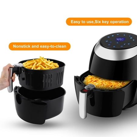 Air Fryer, 8-in-1 Programmable Air Fryer with LCD Digital Touchscreen, 1800W Oilless Electric Hot Air Fryer, Auto Shut Off, Easy-to-Clean Nonstick Basket, 5.8 Qt, BPA (Best Way To Clean A Fryer)