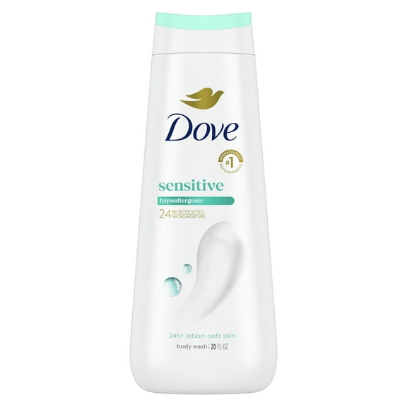 Dove Body Wash for Women Moisturizing Sensitive Skin Gentle Hypoallergenic All Skin, 20 oz
