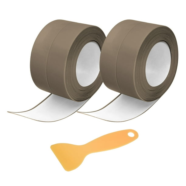2 Rollos de Cinta de Sellado, 1.5" x 10.5Ft Cinta de PVC, Marrón
