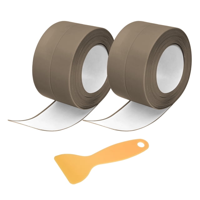 2 Rollos de Cinta de Sellado, 1.5" x 10.5Ft Cinta de PVC, Marrón