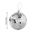 thumbnail image 3 of FEISHENTT Mirror Disco Ball Hanging Decoration, 4.7 Inch Silver Party Disco Ball, 3 of 9