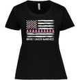 thumbnail image 3 of Inktastic Breast Cancer Awareness Pink Ribbons and Flag Women's Plus Size T-Shirt, 3 of 5