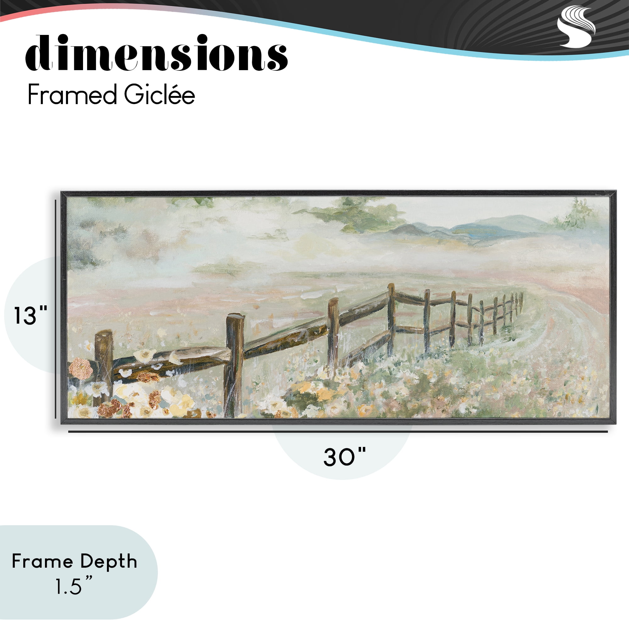 Stupell Industries Soft Fence with Flowers Black Framed Giclee Art, design by Patricia Pinto