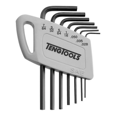 Teng Tools 7 Piece Mini SAE L Shape Allen Wrench Hex Key Set (.028 Inch to 7/64 Inch) - 1477AF