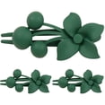 thumbnail image 1 of MOVTOTOP Stylish Green ABS Hair Clips for Decor with Strong Grip and Durability 3pcs, 1 of 7