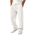 thumbnail image 3 of HomeDM Men's Wide Leg Sweatpants Drawstring Open Bottom Joggers with Pockets Casual Athletic Pants for Gym Workout, 3 of 7