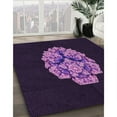 thumbnail image 3 of Ahgly Company Tapis Rond Lavable en Machine Intérieur Transitionnel Violet Profond, 8 Pieds Rond, 3 of 7