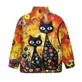 thumbnail image 5 of Uourmeti Art Tribal Black Cat Kids Pullover Sweatshirt with Zipper Half Zip Quarter Zip Up Long Sleeve Lightweight Comfy Casual Fall Winter Sportswear Size 7-8, 5 of 7