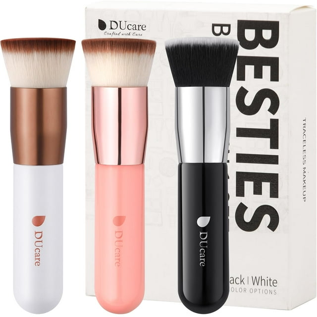 Set de brochas de maquillaje DuCare Foundation Flat Top Kabuki, 3 unidades