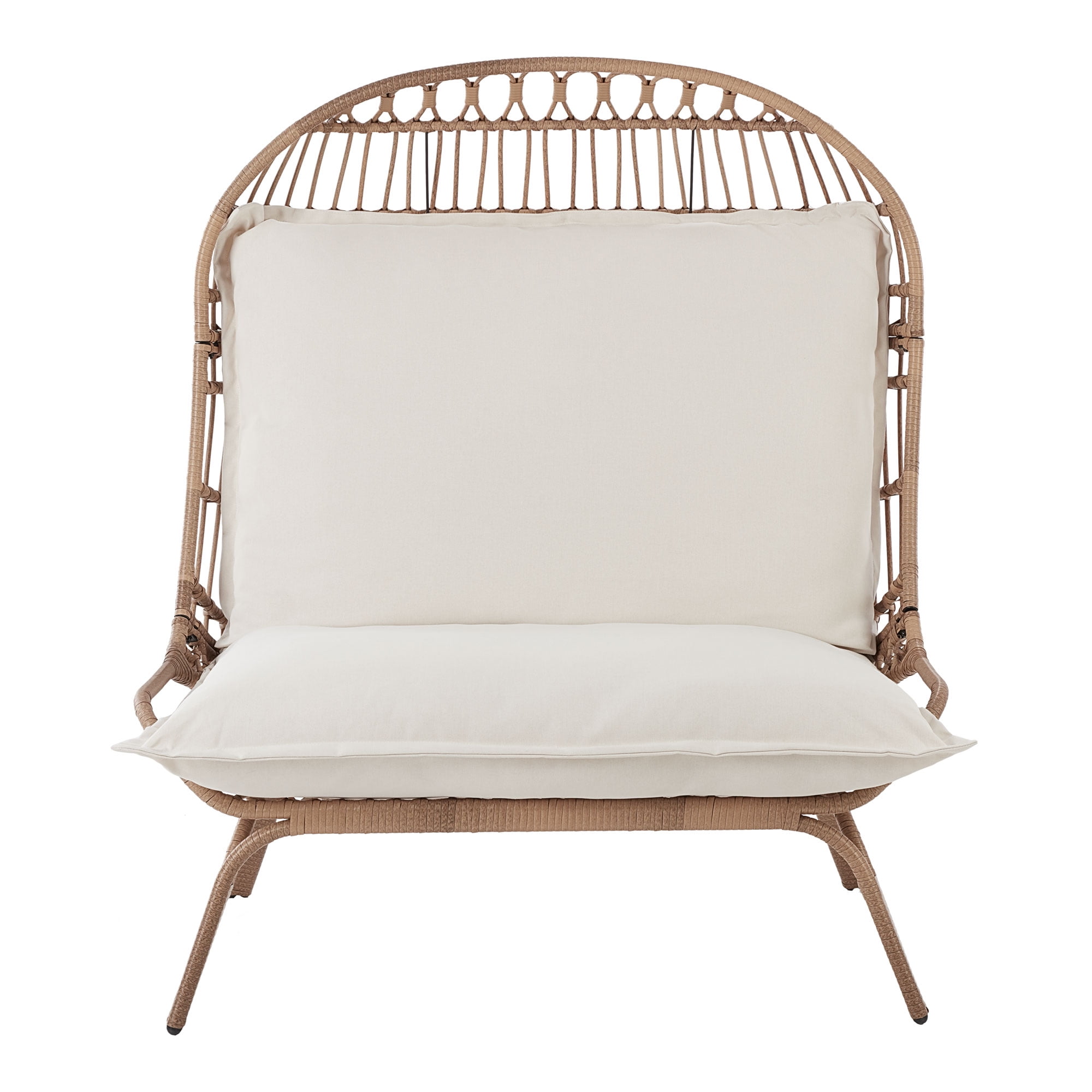 Better Homes & Gardens Willow Sage Outdoor Wicker Patio Cuddle Chair, Brown