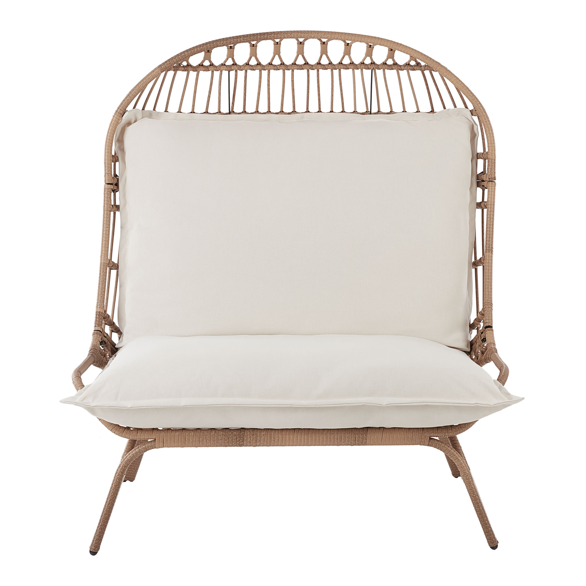 Better Homes & Gardens Willow Sage Steel Wicker Patio Cuddle Chair, Brown - image 3 of 8