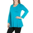 thumbnail image 3 of 24/7 Comfort Apparel Women's Plus Size Poised Long Sleeve Swing Tunic Top, 3 of 4