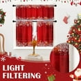thumbnail image 4 of Christmas Snowflake Red Kitchen Curtains Snow Winter Window Curtains Valance and Tier Set 36 Inch Rod Pocket Short Tier Curtain for Room Kitchen Decor, 4 of 7