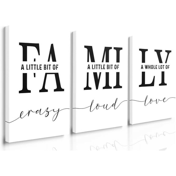 Home Wall Art for Living Room & Dining Room - Inspirational Quotes Poster, ''A Little Bit of Crazy'' Print, Family Quotes, Sign, 12"x16" Canvas