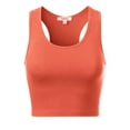 thumbnail image 3 of MixMatchy Women's Cotton Basic Sleeveless Racerback Sports Crop Tank Top, 3 of 4