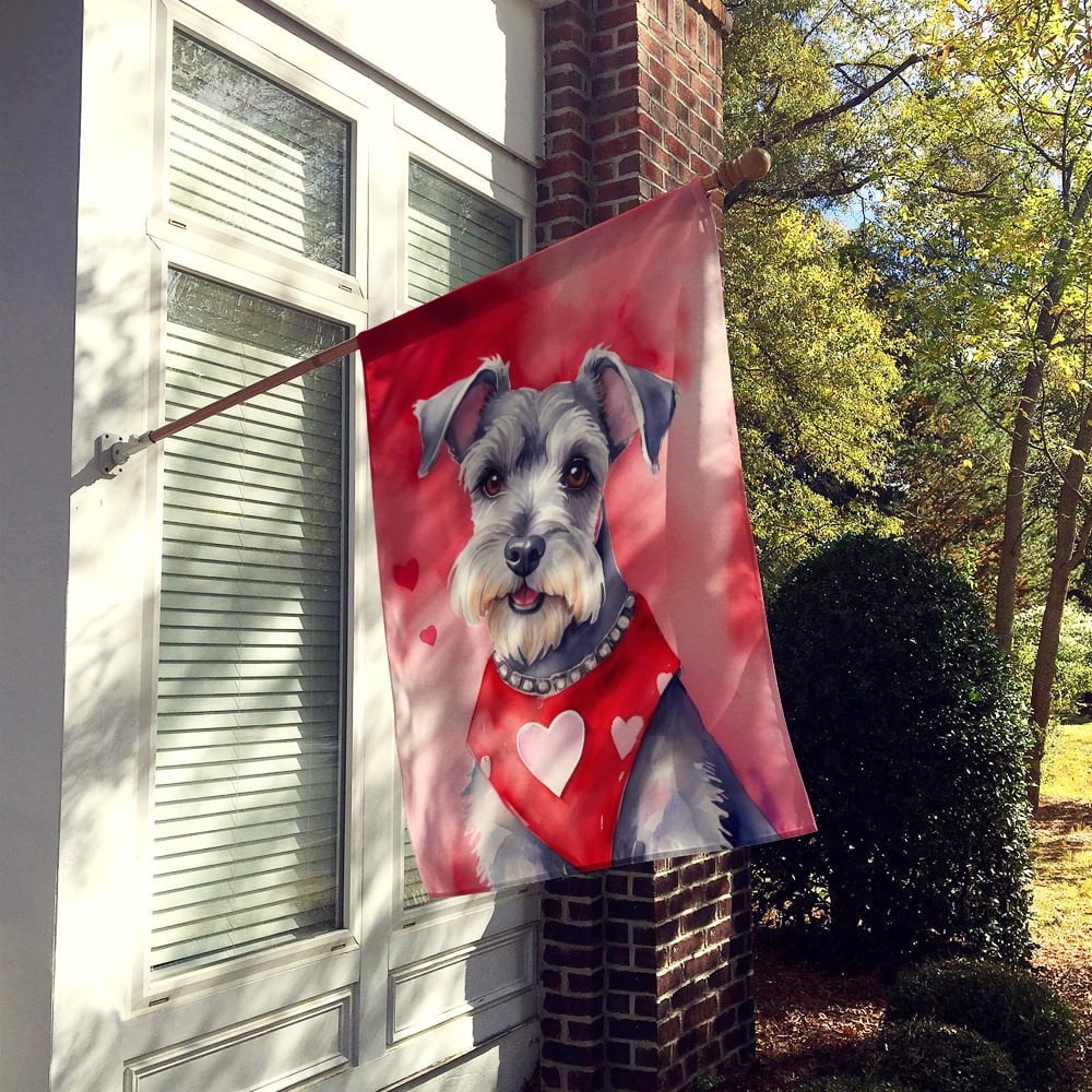 Schnauzer My Valentine House Flag 28 in x 40 in