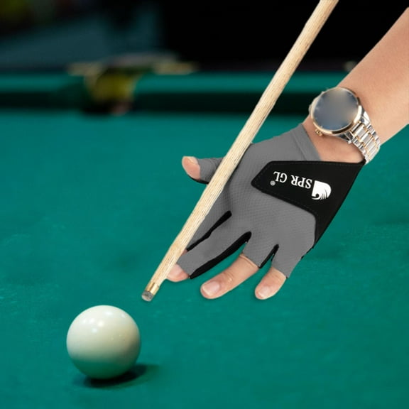 BAOSITY Snooker Gloves, Billiard Pool Cue Gloves, Non Slip Billiard Glove, Billiard Pool Gloves Left Hand for Men and Women Grey