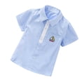 thumbnail image 6 of UACY Kids Boys Collared Short Sleeve Button Down Shirts Formal Dress Shirts School Uniform Blouse Casual Tops (Blue, 11-12 Years), 6 of 9
