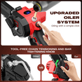 thumbnail image 4 of GPED Mini Chainsaw Cordless 6 & 8 Inch with 2 Battery, Oiler System Mini Power Chain Saw, Handheld Chain Saw With Security Lock, Small Electric Chainsaws For Wood/Trees Cutting, Red, 4 of 7