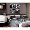 thumbnail image 3 of Black and White Wall Art Vintage Car Posters Decor Mens Bedroom Boys Room Office Paintings Canvas Pictures Framed Ready to Hang 12" W×12" H×4 PCS, 3 of 6
