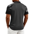 thumbnail image 5 of GrmtClth 1776 2026 Usa Camo Raglan Polo Shirt for Men Independence Day American Flag Print Work Top Collared Comfy Short Sleeve Button Golf Polos Dark Gray XL, 5 of 5