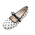 thumbnail image 4 of Purcolt Mary Jane Shoes for Women Trendy Elegant Polka Point Square Toe Slip On Ballet Shoes Comfort Casual Soft Sole Flat Shoes with Bow Elastic Strap, 4 of 6