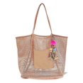 thumbnail image 1 of Bolsa de playa de malla para mujer, bolso grande para piscina, natación, viajes y vacaciones, bolso de hombro ligero y resistente a la arena para verano., 1 of 5
