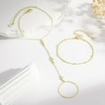 thumbnail image 5 of Turandoss 14K-Gold-Plated Hand Chain Bracelet for Women Dainty Ring Bracelet Hand Chains Tiny Cross Finger Bracelets Ring Hands Chain Jewelry Gift for Women, 5 of 7