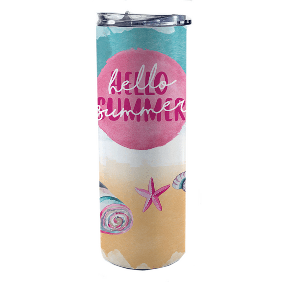 Vacation Collection (Hello Summer) 20 Oz Stainless Steel Travel Tumbler with Straw