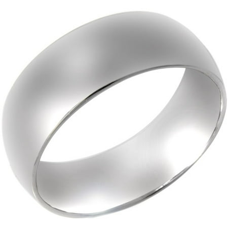 Men's High-Polish Sterling Silver Ring, 8mm