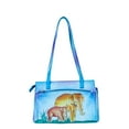 thumbnail image 2 of Sishka Womens Blue Hand-Painted Leather Shoulder Bag – Artistic Elephant Design Ladies Bag for Work, Travel & Daily Use, 2 of 7