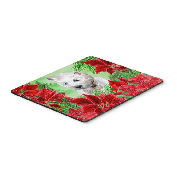 Carolines Treasures CK1349MP Westie Poinsettas Mouse Pad, Hot Pad or Trivet