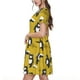 thumbnail image 2 of Fotbe Cartoon Bear Yellow Vestido Largo de Moda para Mujer, Vestido Tipo Camiseta con Manga Corta y Estilo Casual a Rayas y Bloques de Color, 2 of 6