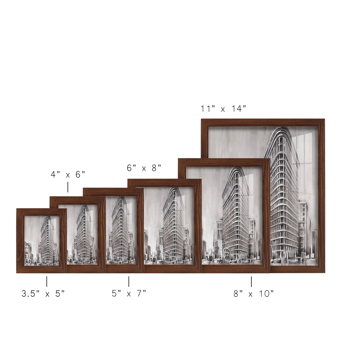 Art Deco Cityscape II -Framed Print w/glass-Chestnut