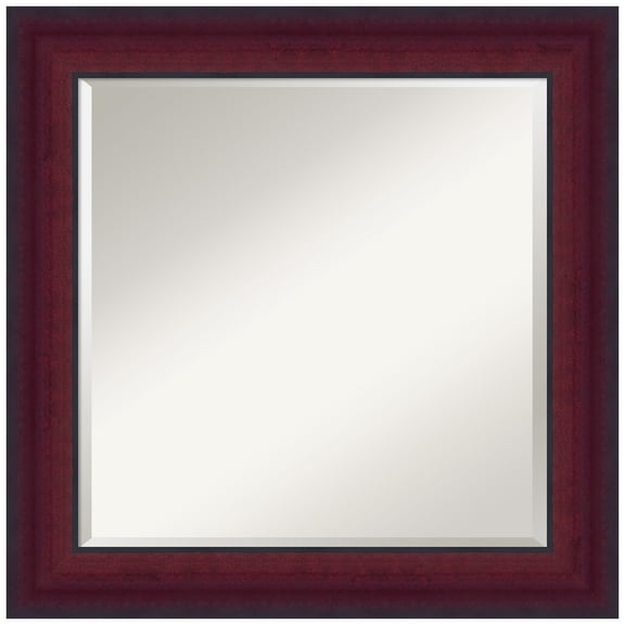 Amanti Art Canterbury Cherry Beveled Wood Wall Mirror 25.25 x 25.25 in.