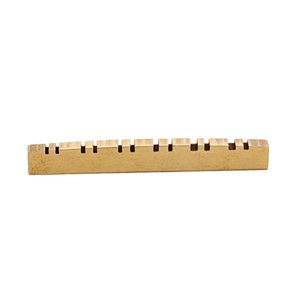 Zeiwohndc Electric Guitar Pre-Slotted Brass Nut Replacement Music Instrument Parts