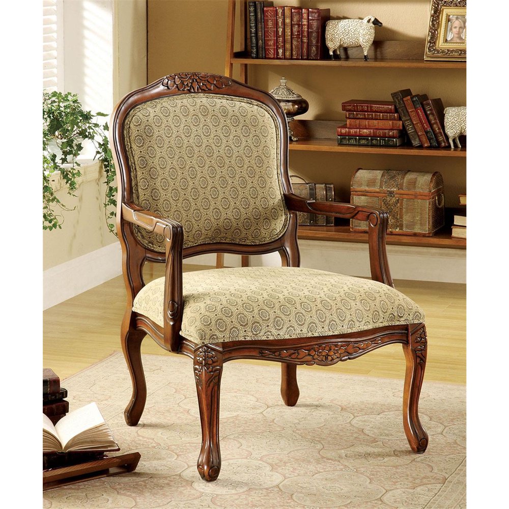 Worldwide Quintus Carved Wood Accent Chair