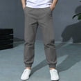 thumbnail image 3 of Bixock Toddler Boys Sweatpants Elastic Waist Jogger Pants Kids Solid Color Side Pocket Loose Breathable Campus Casual Daily Outer Wear Size 11-12Years, 3 of 6