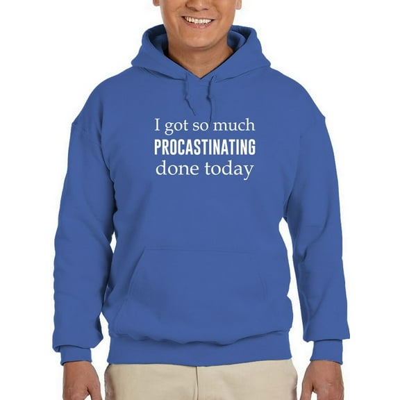 Smartprints Mens Graphic Hoodie Royal - I'm Already Tired Doing Nothing Cotton Blend Classic Fit