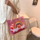 thumbnail image 5 of Bolso de playa para mujer Moda con monedero Bolsos transparentes Bolso de verano (Púrpura), 5 of 8