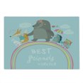 thumbnail image 2 of Rainbow Cutting Board, Best Friends Forever Words with Happy Animals Walking on Rainbow Bear Fox Rabbit, Decorative Tempered Glass Cutting and Serving Board, Large Size, Multicolor, by Ambesonne, 2 of 5