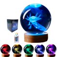 thumbnail image 1 of Lámpara Crystal Ball Conalisk Axolotl 3D con base de madera de 8 cm, 1 of 9